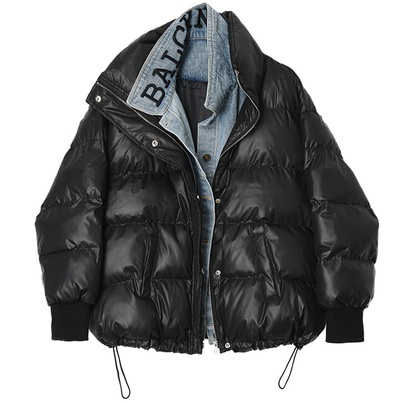 2021 New women's winter european fashion denim jeans patchwork down cotton-padded loose casual parka coat casacos SMLXL, Black
2021 New women's winter european fashion denim jeans patchwork down cotton-padded loose casual parka coat casacos SMLXL, Black