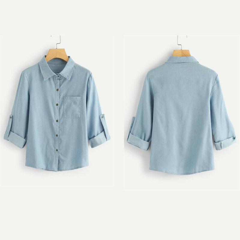Women Denim Shirt 2021 Arrival Blouses Long Sleeve Loose Tops Fit Casual Ladies Shirts Plus Size Blouse Women's &, As pic
Women Denim Shirt 2021 Arrival Blouses Long Sleeve Loose Tops Fit Casual Ladies Shirts Plus Size Blouse Women's &, As pic