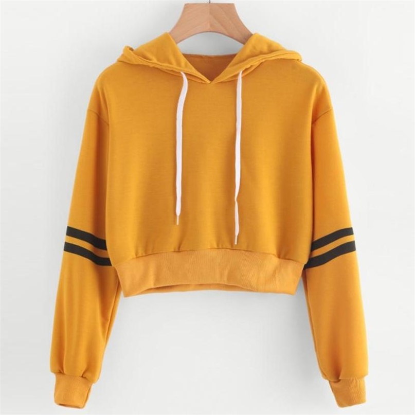 Women's Fashion Sweatshirt Women Varsity-Striped Drawstring Crop Hoodie Jumper Pullover Tops drop 210607, Yellow
Women's Fashion Sweatshirt Women Varsity-Striped Drawstring Crop Hoodie Jumper Pullover Tops drop 210607, Yellow