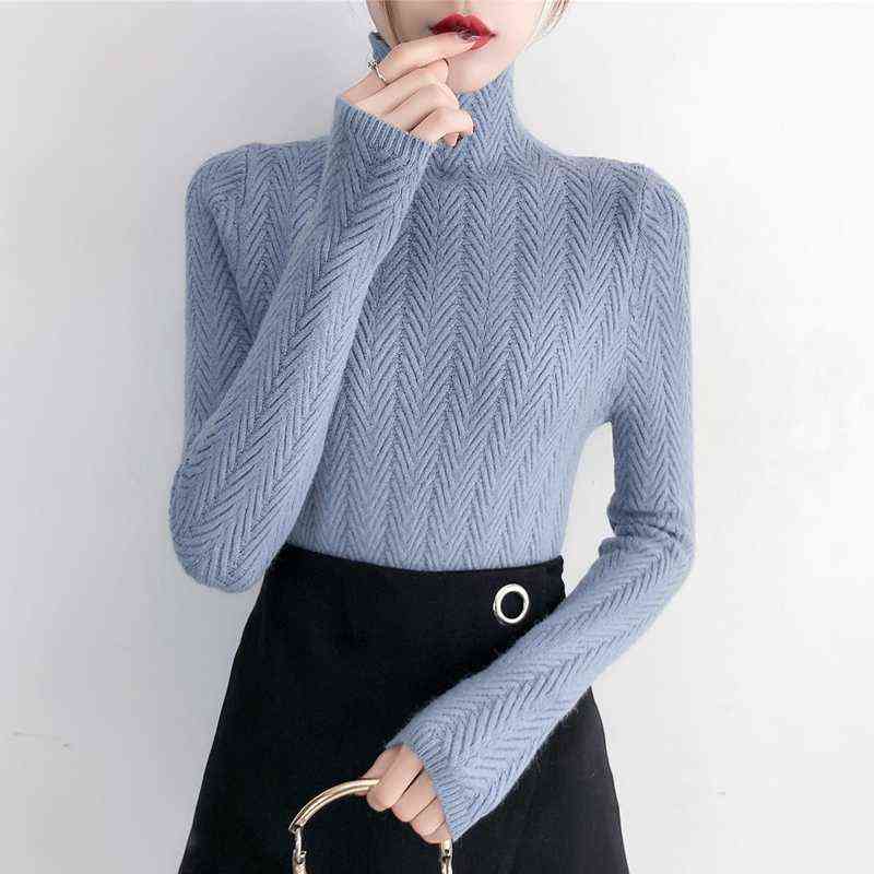 Underwear Woman Autumn and Winter sweater Slim Bottom Shirt Long Sleeve Tight Knitted Thickening 211215