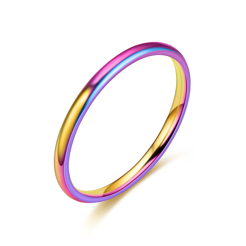 Elegant Simple Designer Titanium Steel Ring for Women Ladies 18K Gold Silver Black Solid Color Band Rings Ladies Bride Wedding Jewelry Promotion Birth