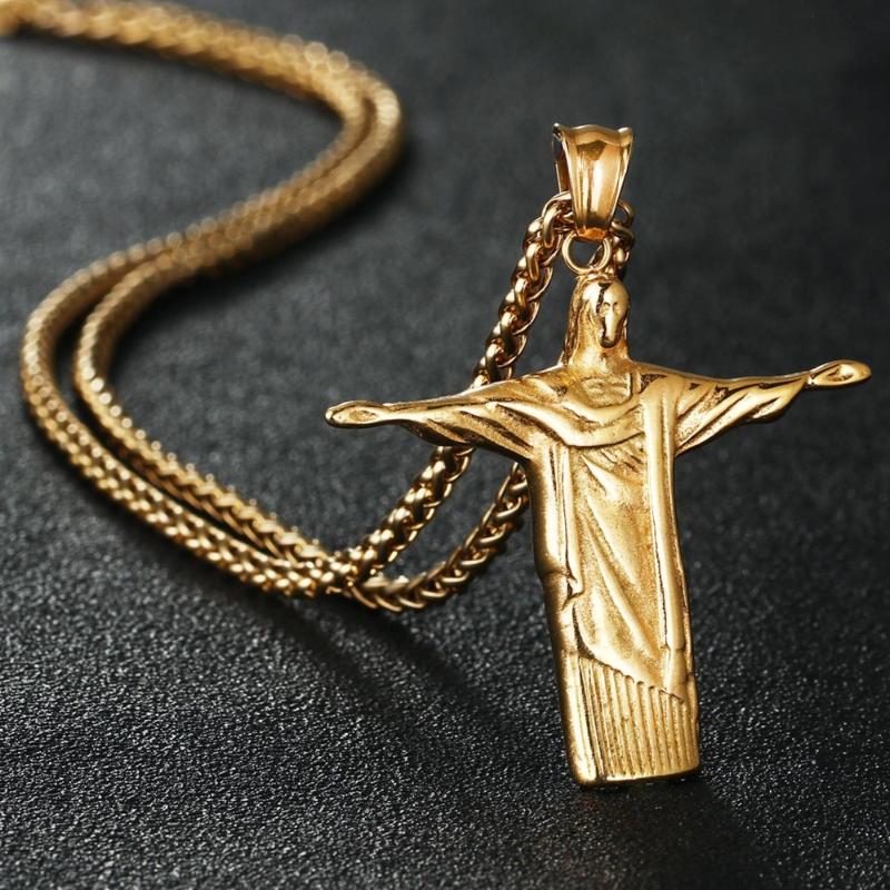 Pendant Necklaces Religious Casting Jesus Cross For Men Punk Ancient Gold Silver Color Stainless Steel Chain Necklace Jewelry
Pendant Necklaces Religious Casting Jesus Cross For Men Punk Ancient Gold Silver Color Stainless Steel Chain Necklace Jewelry