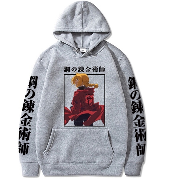 Fullmetal Alchemist Anime Hoodie Fashion Long Sleeve Casual Loose Print Man and Woman Cloth Y0809