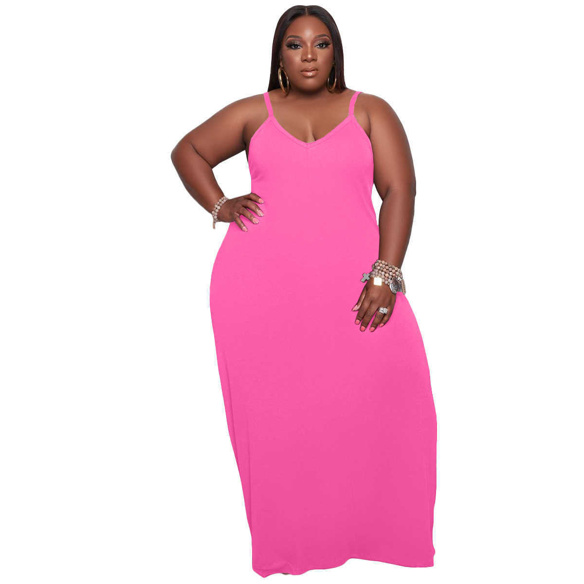 large women's dress pure suspender fashion loose floor skirt dress Women Designers Clothes 2023 XL-5XL