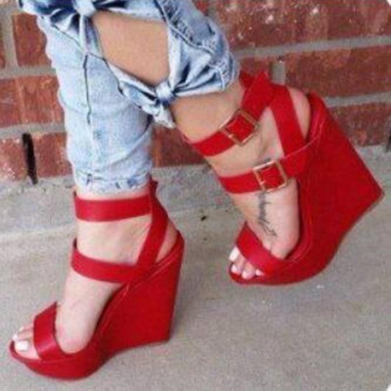 Sandals Fashion Buckle Strap Wedge Open Toe High Platform Dress Shoes Cut-out Ankle Red White Big Size 10, Beige
Sandals Fashion Buckle Strap Wedge Open Toe High Platform Dress Shoes Cut-out Ankle Red White Big Size 10, Beige