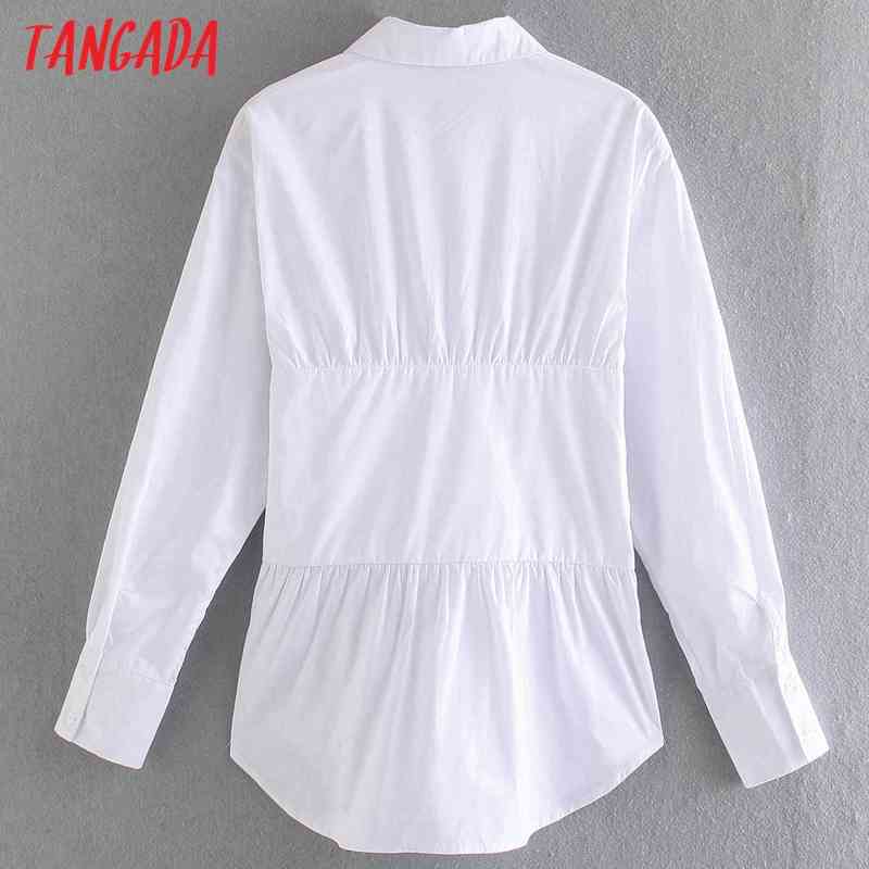 Spring Women Pleated Tunic Blouse Long Sleeve Chic Female Office Lady Shirt Blusas Femininas 2W88 210416