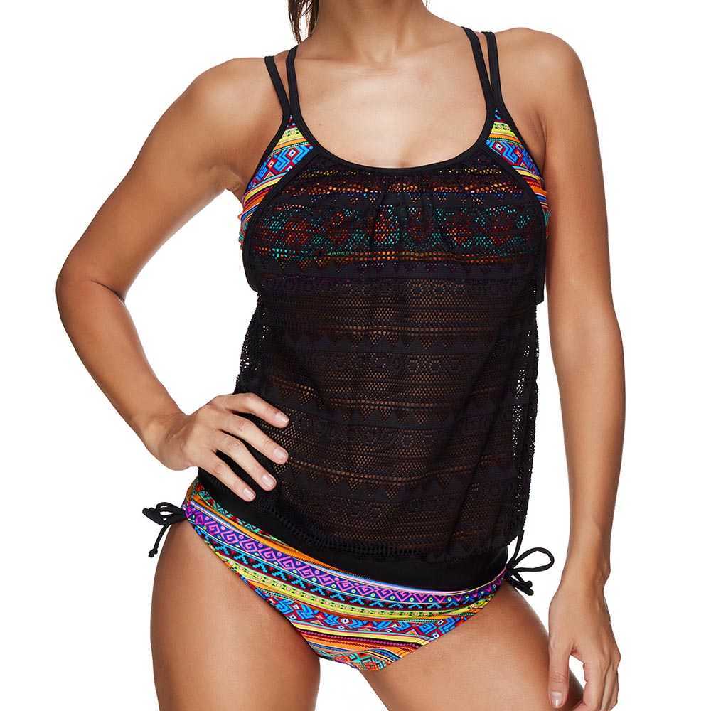 Bathing Suit Women Swimming Tankini Two Piece Swimsuit Plus Size Swimwear Mayo Beach Wear Push Up Bathers 210625