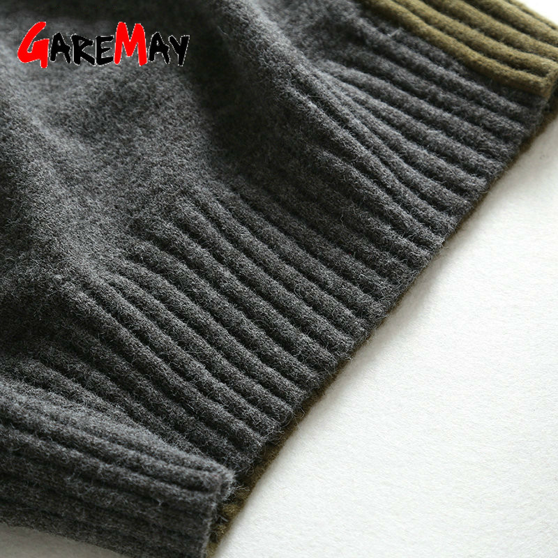 Patchwork Turtleneck Sweater Dress Female Winter Warm Thick Ladies Elegant Plus Size Long Sleeve Vintage Korean 210428