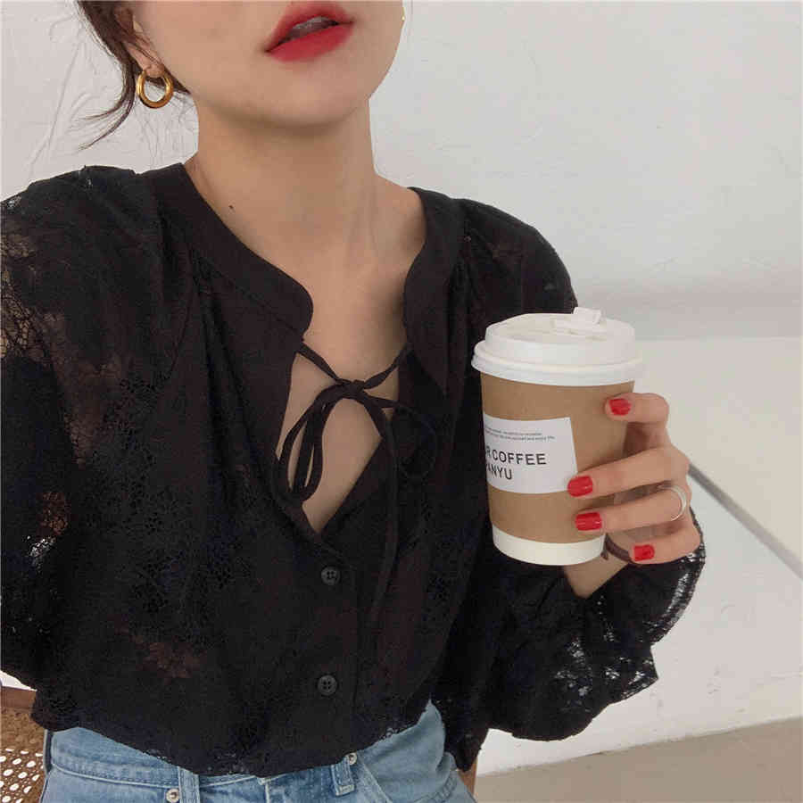hollow out Embroidery Lace Womens Blouses Summer Tops Femme Sexy Women Shirt Black Girls Blouse Plus Size Blusas 210417Z