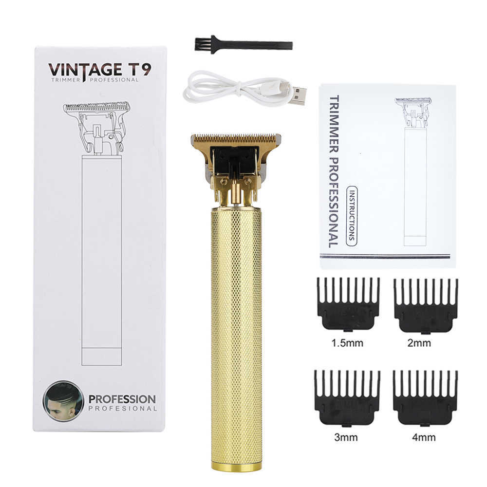Men Electric Hair Trimmers Set USB Rechargeable Hair Clipper Retro Double Cutter Head Shaver Beard Razor Haircut Machine L24