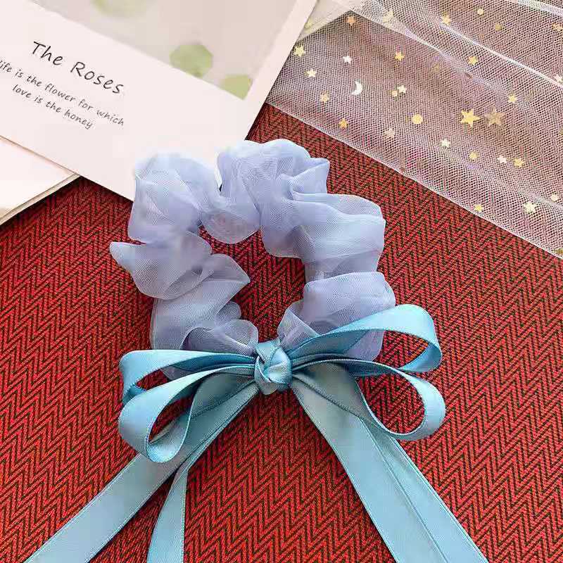 Girls bowknot hair circle sweet versatile headdress Korean large intestine ribbon fairy hair ornament