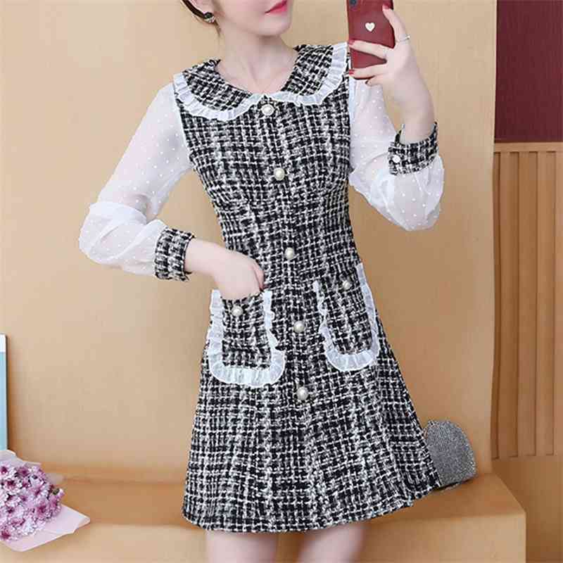 Autumn And Winter Tweed Dress Women Long Sleeve Patchwork Korean Chic Elegant Sweet Party Vestidos 210520, Photo color
Autumn And Winter Tweed Dress Women Long Sleeve Patchwork Korean Chic Elegant Sweet Party Vestidos 210520, Photo color