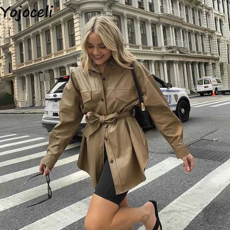 Yojoceli casual cool leather coat jackets Autumn streetwear warm Winter sashes bow outerwear 210609, Camel
Yojoceli casual cool leather coat jackets Autumn streetwear warm Winter sashes bow outerwear 210609, Camel
