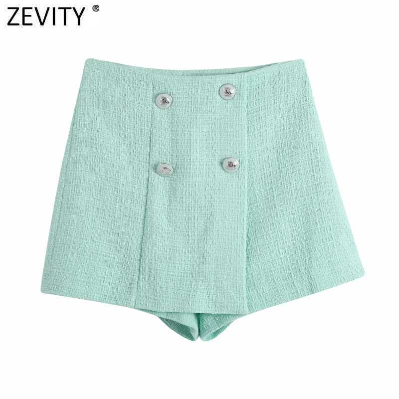 Zevity Women Fashion Double Breasted Design Slim Tweed Skirts Shorts Female Side Zipper Chic Pantalone Cortos P1035 210603, As pic p1035bb
Zevity Women Fashion Double Breasted Design Slim Tweed Skirts Shorts Female Side Zipper Chic Pantalone Cortos P1035 210603, As pic p1035bb