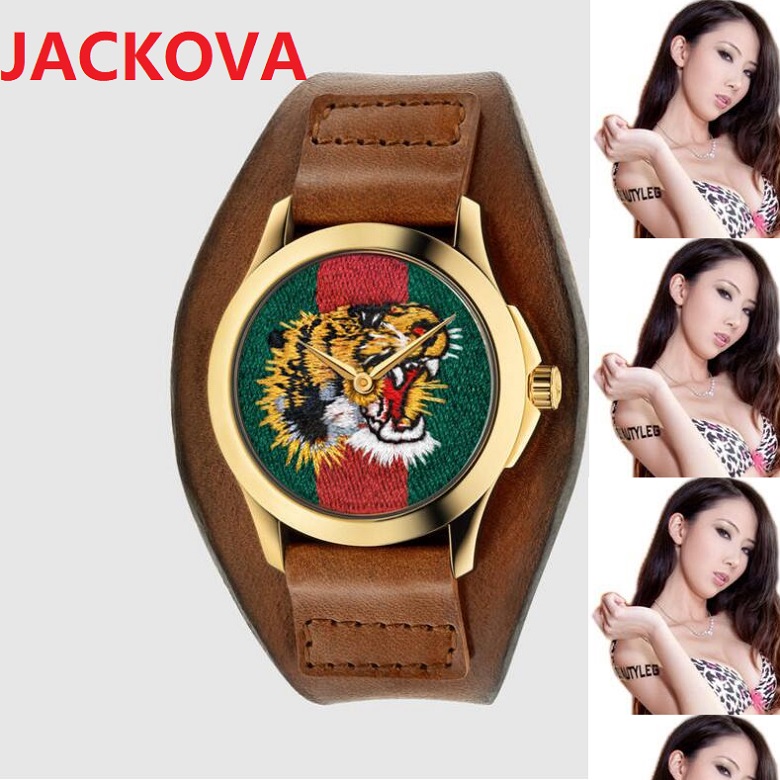 Fashion Famous brand watches women men bee snake tiger pattern nylon fabric leather belt sports classic Quartz Movement Couple Lovers Clock Wristwatch, Slivery;brown
Fashion Famous brand watches women men bee snake tiger pattern nylon fabric leather belt sports classic Quartz Movement Couple Lovers Clock Wristwatch, Slivery;brown