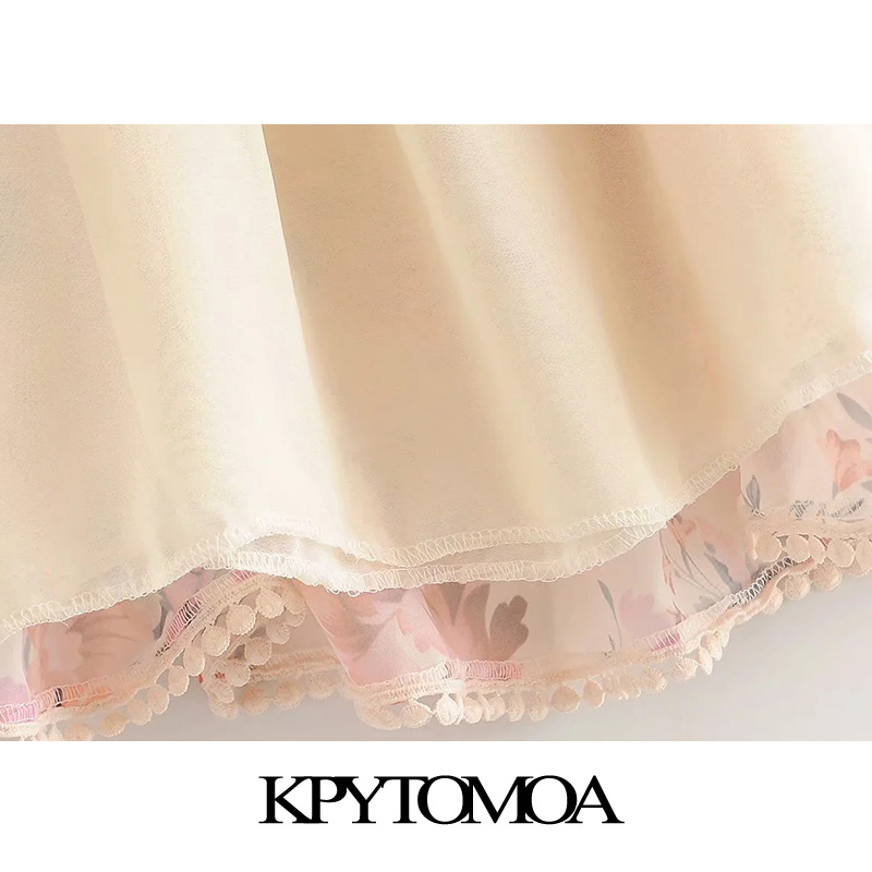 Women Chic Fashion Floral Print Ruffled Mini Dress Short Sleeves With Lining Female Dresses Vestidos Mujer 210420