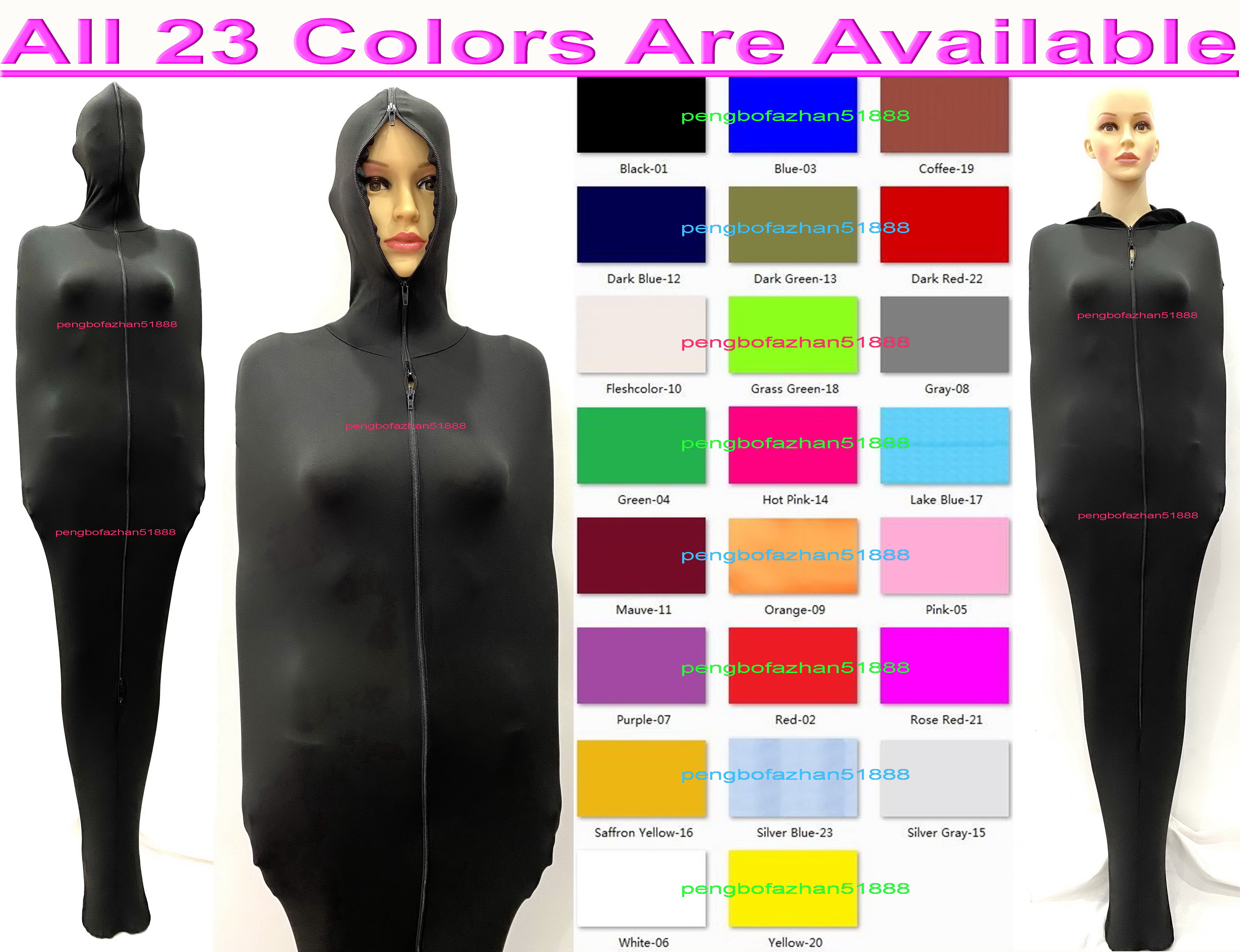 Sexy 23 Color Lycra Spandex Mummy Costumes Sleeping Bag Tights Outfit Unisex Body Bags Sleepsacks Catsuit Costume Halloween Party Fancy Dress Cosplay Suit P113, Pink
Sexy 23 Color Lycra Spandex Mummy Costumes Sleeping Bag Tights Outfit Unisex Body Bags Sleepsacks Catsuit Costume Halloween Party Fancy Dress Cosplay Suit P113, Pink
