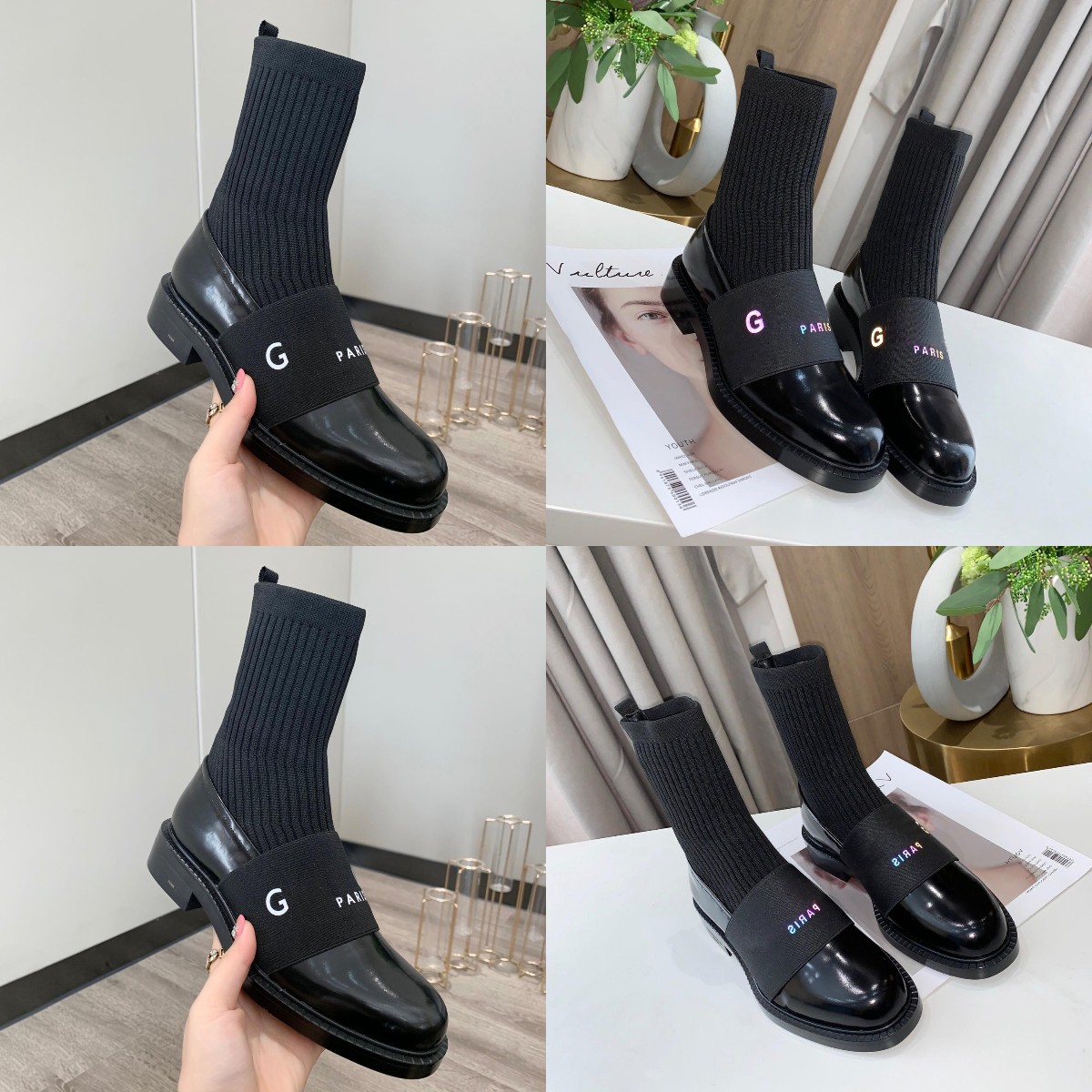 2021 Top Designer Wool Ankle Boots Women Leather Thick Fashions Color Reflective Platform Boot Luxury Brand size 35-41 With Box, Blue
2021 Top Designer Wool Ankle Boots Women Leather Thick Fashions Color Reflective Platform Boot Luxury Brand size 35-41 With Box, Blue