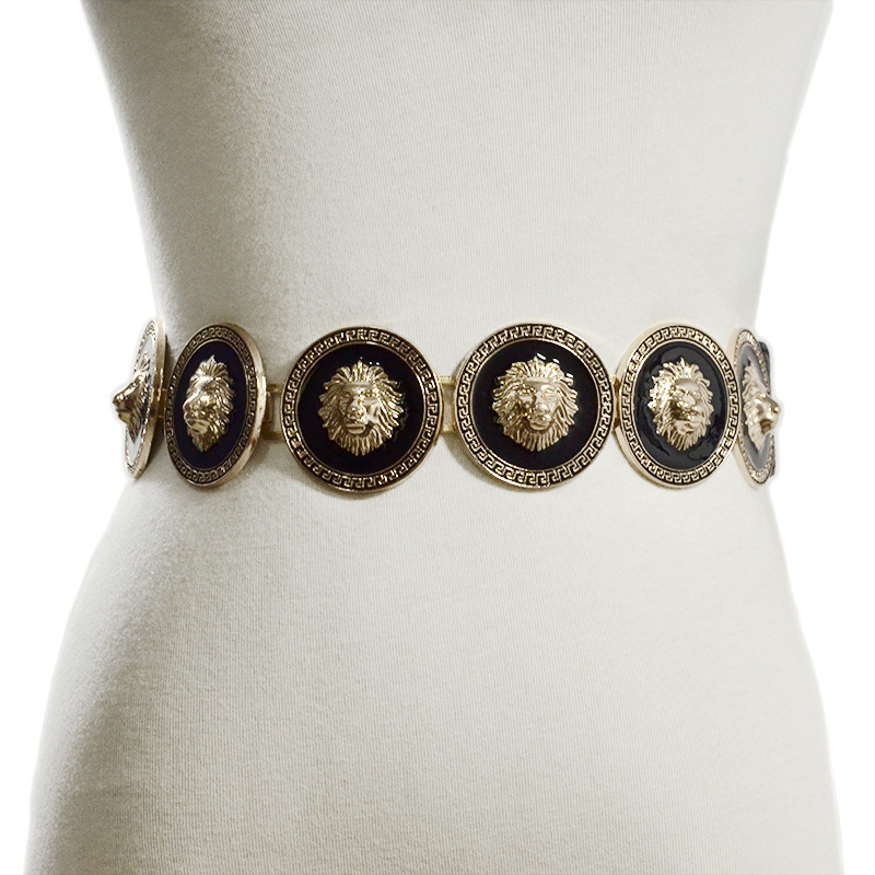 Vintage Gold Lion Head Belt Metal Women Belt obi Luxury Brand Ladies Designer Elastic Straps Dresses, Customize
Vintage Gold Lion Head Belt Metal Women Belt obi Luxury Brand Ladies Designer Elastic Straps Dresses, Customize