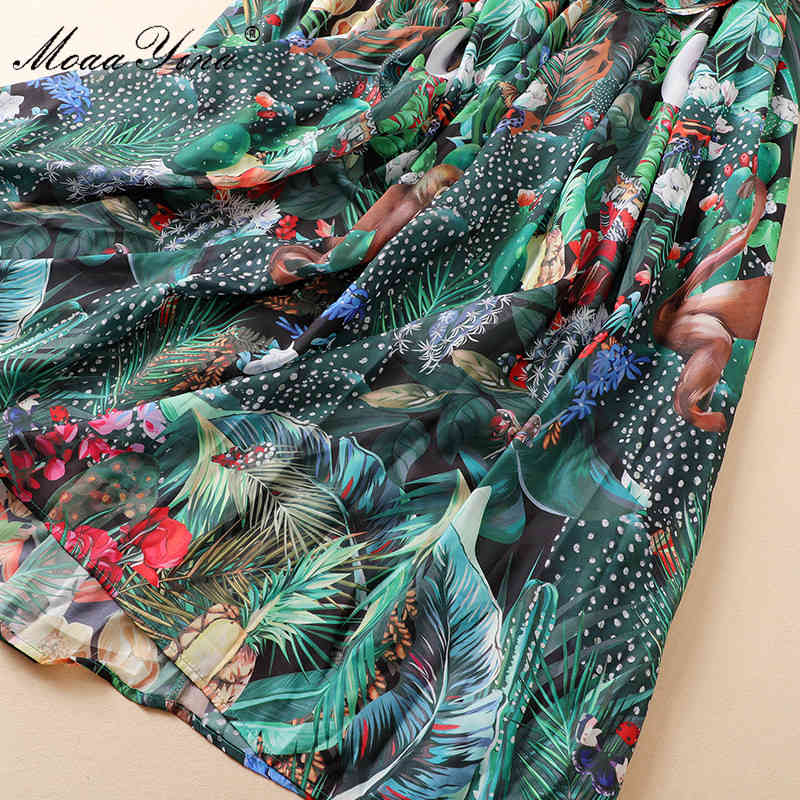 Fashion ner dress Spring Autumn Women Dress Long sleeve Rainforest Floral-Print Maxi Dresses 210524