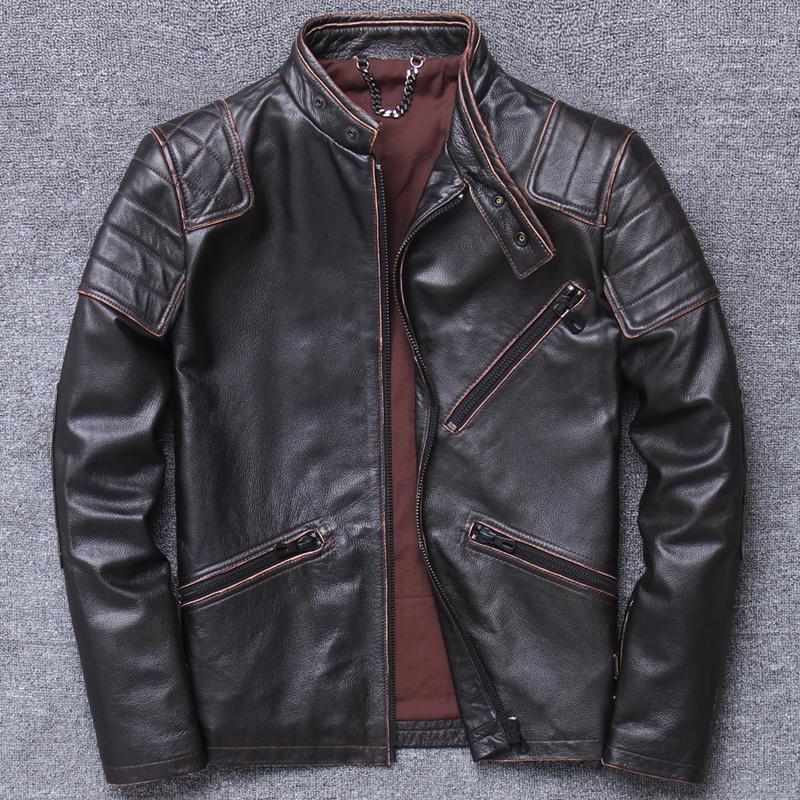 Men's Leather & Faux 2021 Tide Male Locomotive Jacket Genuine Clothing Do Used Head Layer Cowhide Wear Self-cultivation, Brown grinding edge
Men's Leather & Faux 2021 Tide Male Locomotive Jacket Genuine Clothing Do Used Head Layer Cowhide Wear Self-cultivation, Brown grinding edge