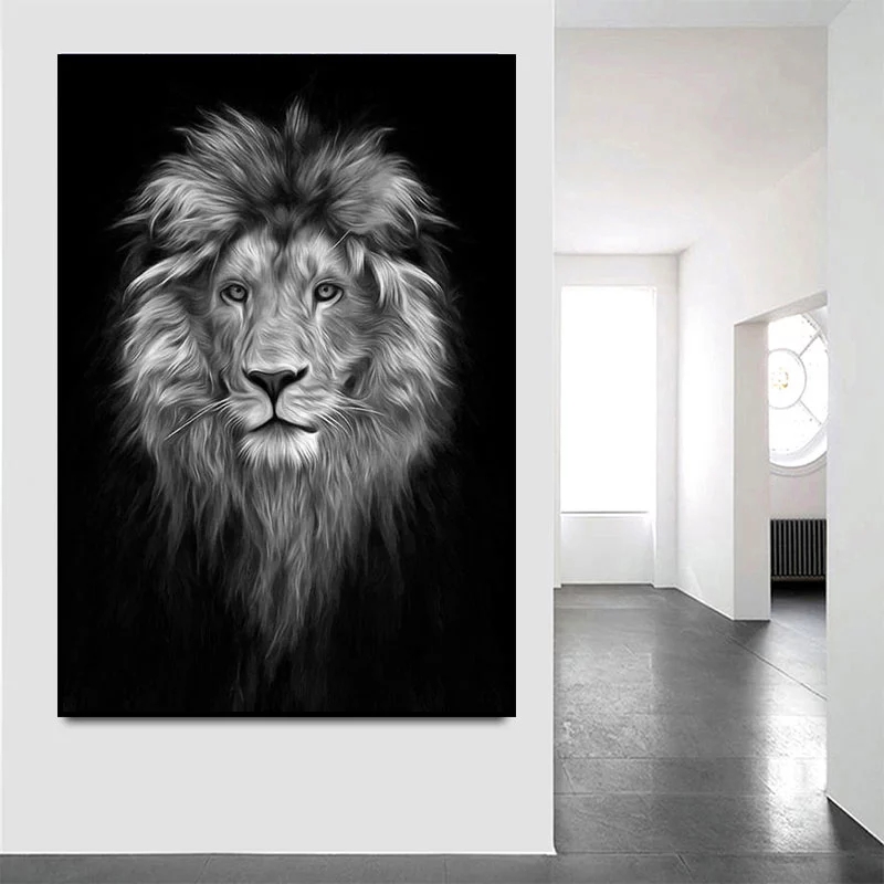 American Lion Animal Pictures Canvas Painting Modern Posters and Prints Wall Art Pictures in Livingroom Home Decor