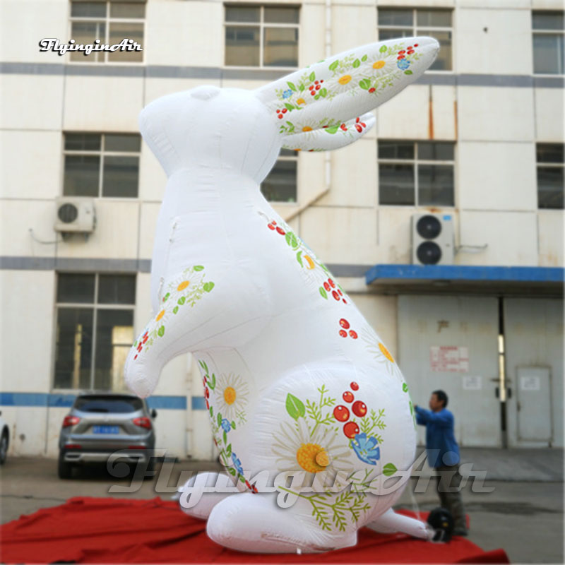 Outdoor Parade Performance Inflatable Rabbit 3m/4m/5m Height Easter Character Air Blown Bunny For Event