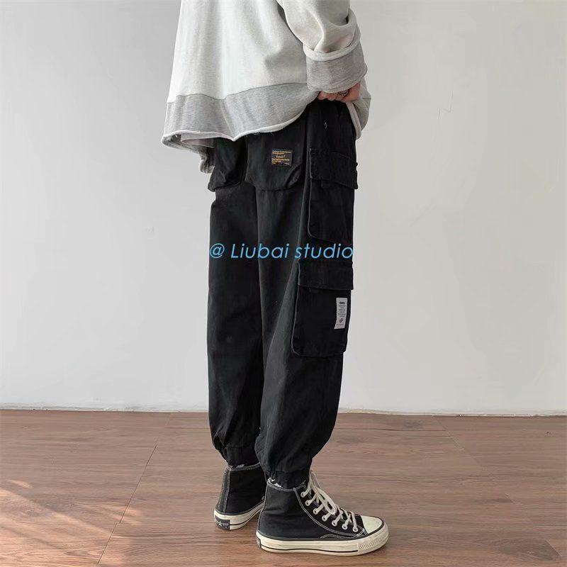 Overalls Men's Loose And Trendy Korean Autumn Winter Ins Multi Pocket Fashion Corset Pants Casual Versatile