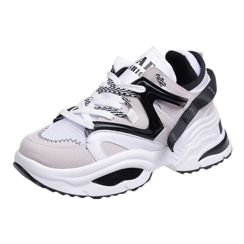 2020 New Stylish Woman Running Shoes Increasing 6cm Ins High Heel Sneakers Women Height Platform Breathable Sports Walking Girls Y0907