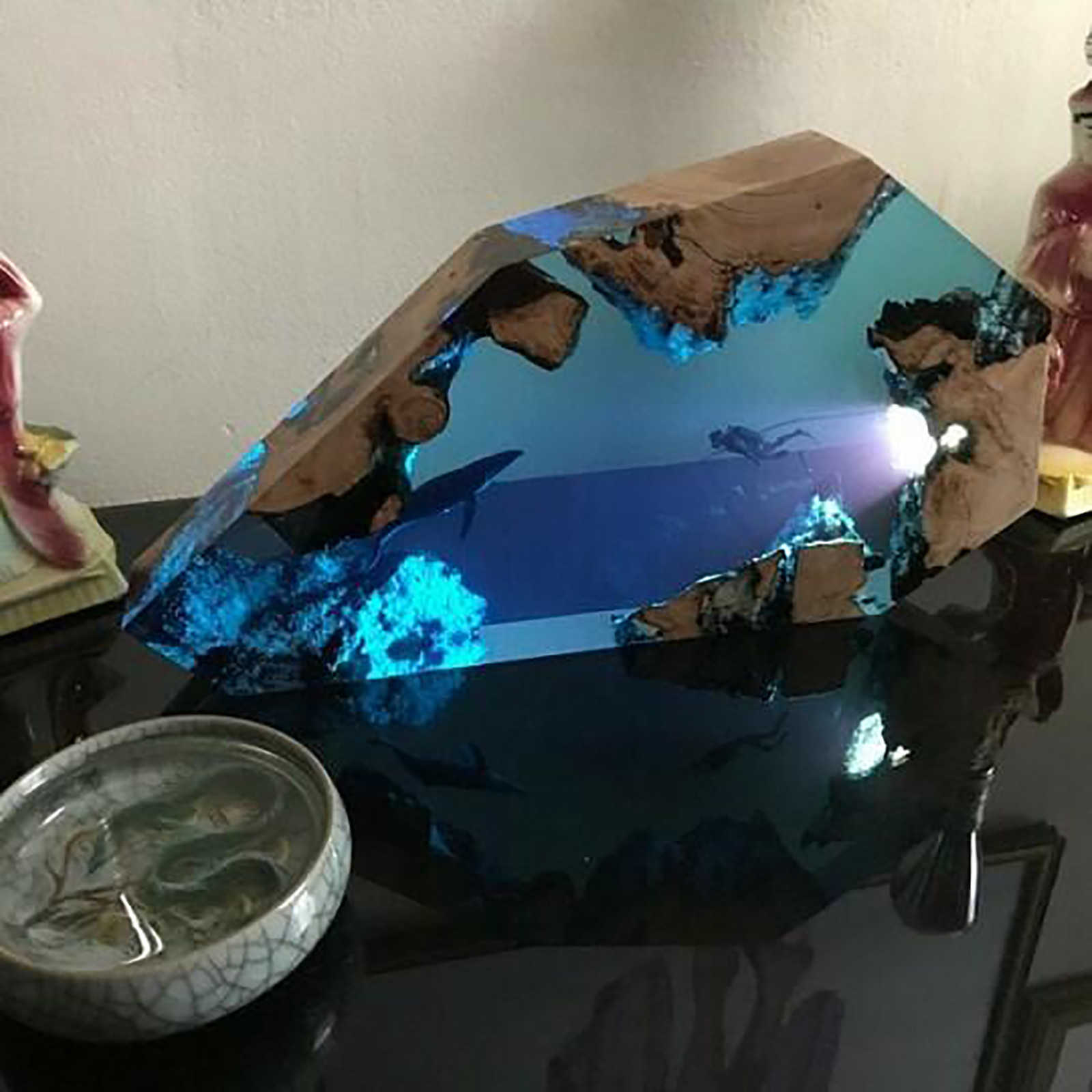Large Epoxy Resin Wood Light Lamp Diver and Humpback Whale USB LED Lights Epoxy Resin Decoration Unique Decorative Ornaments H0922 H0928
Large Epoxy Resin Wood Light Lamp Diver and Humpback Whale USB LED Lights Epoxy Resin Decoration Unique Decorative Ornaments H0922 H0928