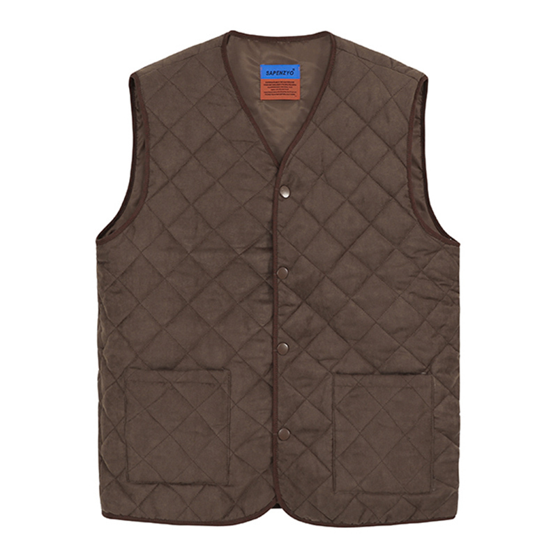 IEFB autumn winter thickened cotton vest Plaid loose vintage Korean fashion warm waistcoat casual basic clthes men's 9Y4574 210524