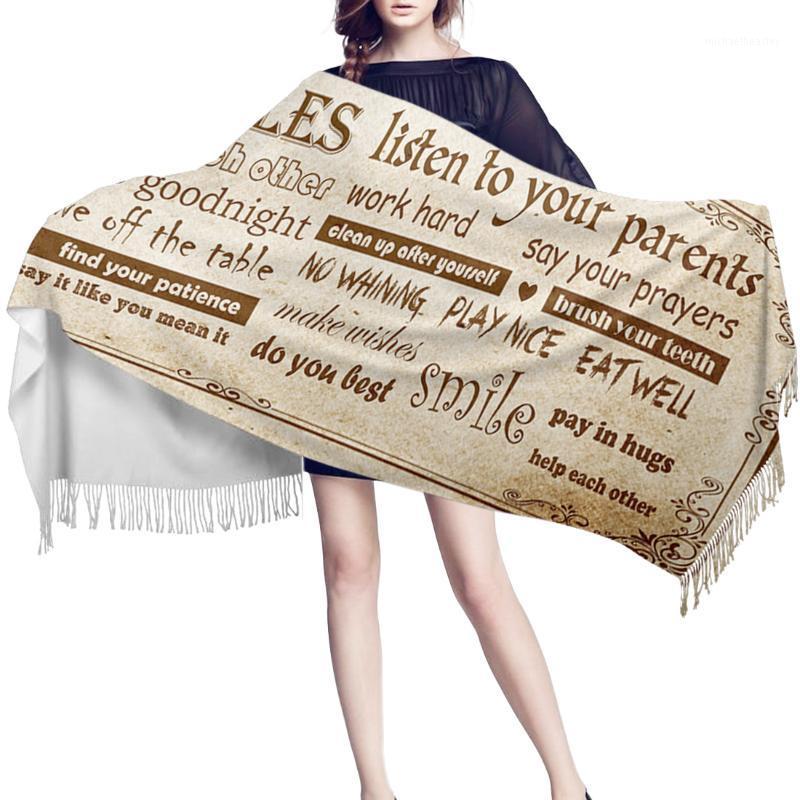 Scarves Women Cashmere Scarf Autumn Winter Hijab Wrap Family Rules Text Vintage Background Printed Shawls Headband Summer Ladies
Scarves Women Cashmere Scarf Autumn Winter Hijab Wrap Family Rules Text Vintage Background Printed Shawls Headband Summer Ladies