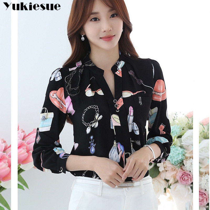 floral chiffon shirt blouse femme women blusas summer long sleeve blusa woman camisas mujer womens blouses and tops ladies 210519, Black
floral chiffon shirt blouse femme women blusas summer long sleeve blusa woman camisas mujer womens blouses and tops ladies 210519, Black