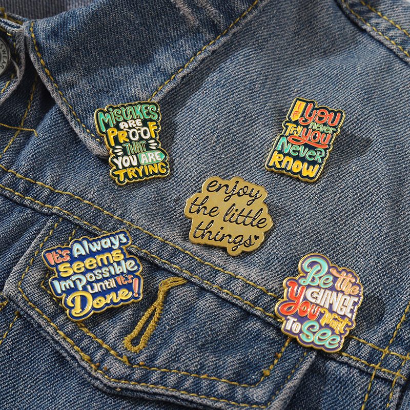 European Retro Style Alloy Letter Series Pins Brooches Unisex Enjoy Things Positive Words Clothes Pins Women Coat Bags Sweater Badge Brooch Ornaments Accessories
European Retro Style Alloy Letter Series Pins Brooches Unisex Enjoy Things Positive Words Clothes Pins Women Coat Bags Sweater Badge Brooch Ornaments Accessories