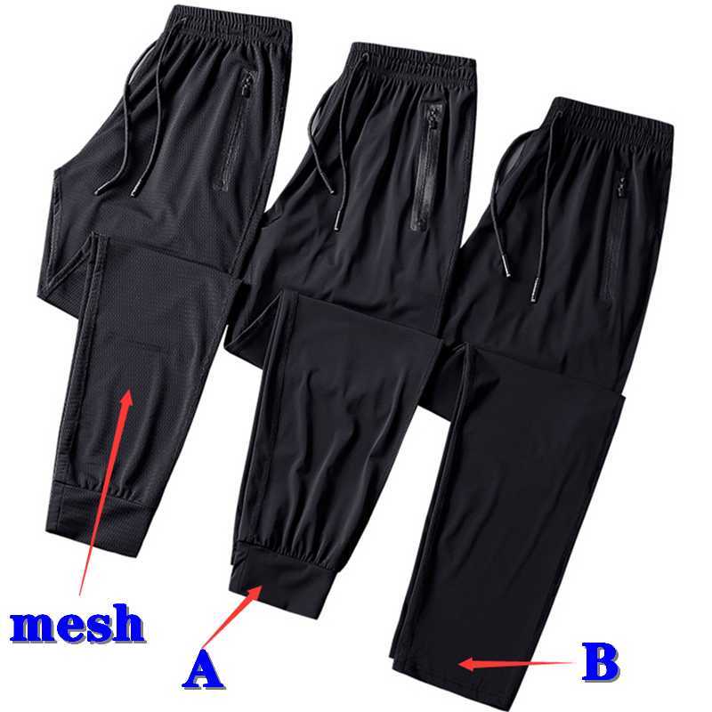 Men's pants Men Casual Pants Oversized Summer Breathable Sweatpants Elasticity Quick Drying Trousers largo Thin Mens Clothing 210930
