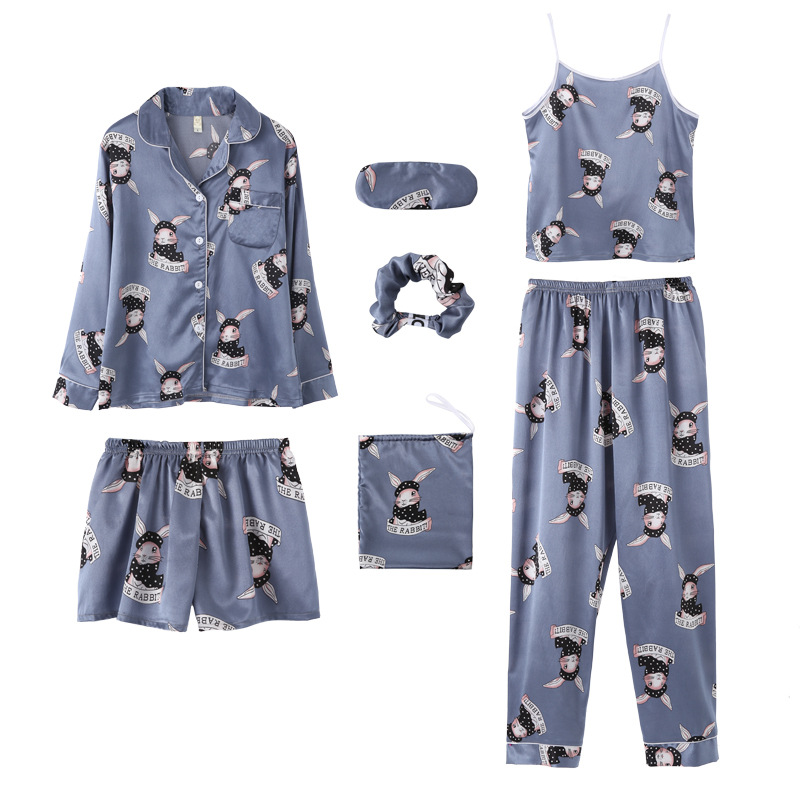 2021women pajamas sets spring summer 7 pcs set silk print shorts long sleeve elastic waist pants full lounge sleepwear nightwear, Black;red
2021women pajamas sets spring summer 7 pcs set silk print shorts long sleeve elastic waist pants full lounge sleepwear nightwear, Black;red