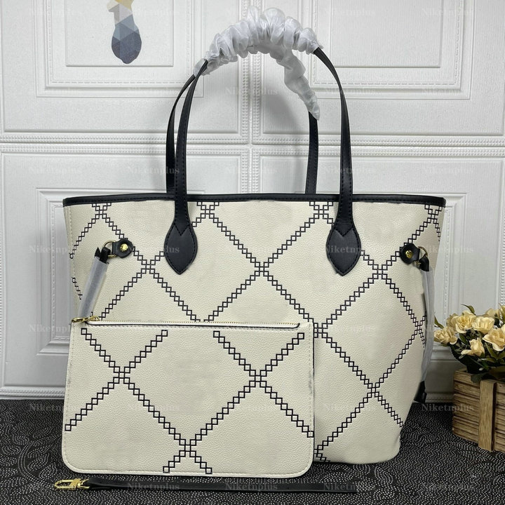 Never MM Full Tote Bags 2 Pcs Sets designer womens large capacity shopping bag Black White Brown Flowers lady Purse Wallet 2022 New M40995, #1
Never MM Full Tote Bags 2 Pcs Sets designer womens large capacity shopping bag Black White Brown Flowers lady Purse Wallet 2022 New M40995, #1