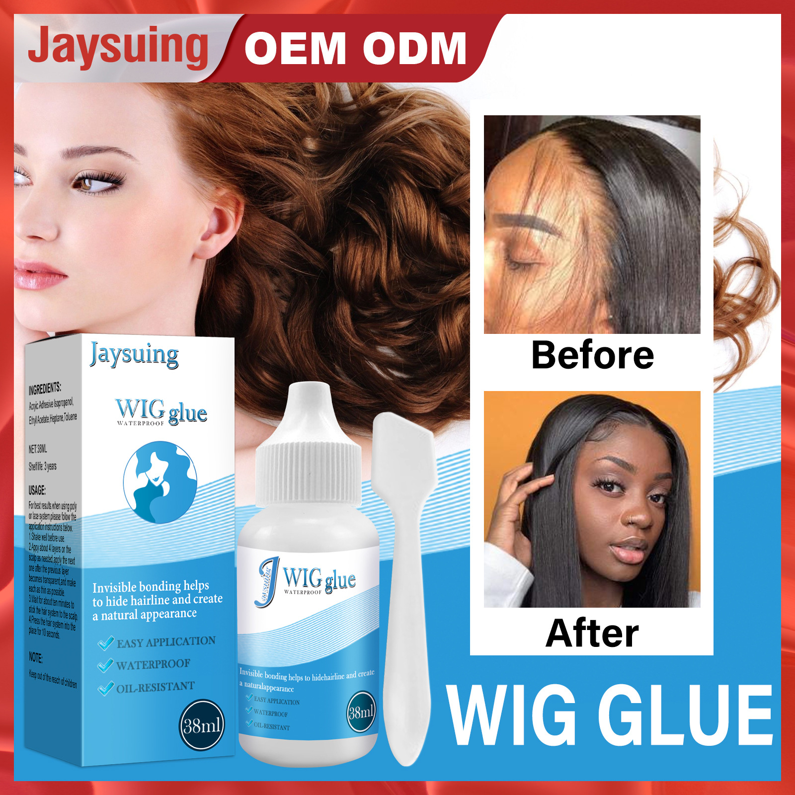 Free freight Jaysuing OEM ODM Wig glue skin invisible liquid glue weaving hair replacement wig piece scalp hairline wig agent
Free freight Jaysuing OEM ODM Wig glue skin invisible liquid glue weaving hair replacement wig piece scalp hairline wig agent