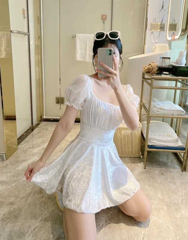 Swimsuit Women Beach Suit Female Swim Swimwear Plus Size Beachwear Japanese Korean With Skirt Backless Sexy Bubble 210625