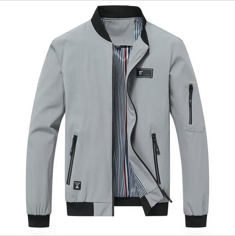 Brand Windbreaker Jacket Men's Autumn Spring Black Thin Jackets Man Turn-down Collar Casual Men Outwear