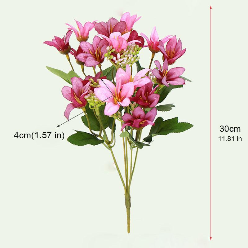 Silk Lily Artificial Flowers Bouquet Cherry Blossoms Party Wedding Decoration Fake Living Room Home Decor Accessories Decorative & Wreaths