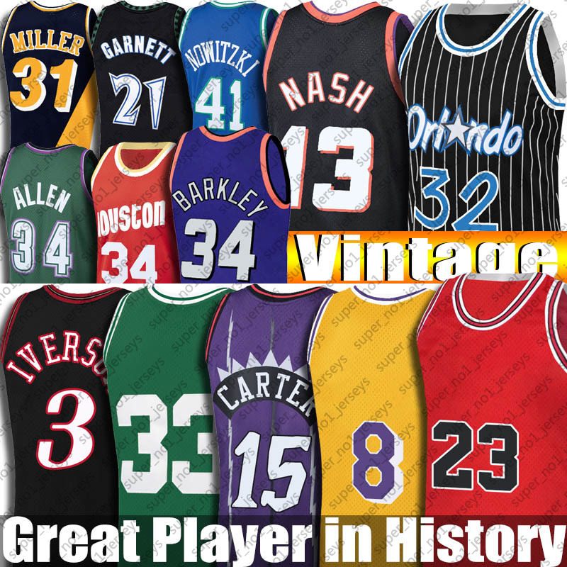 Men's Sports T shirts Vince Allen Carter Iverson Jersey Black Mamba Steve Hakeem Nash Olajuwon Jerseys Ray Garnet Allen Miller Hill Rod, White;black
Men's Sports T shirts Vince Allen Carter Iverson Jersey Black Mamba Steve Hakeem Nash Olajuwon Jerseys Ray Garnet Allen Miller Hill Rod, White;black