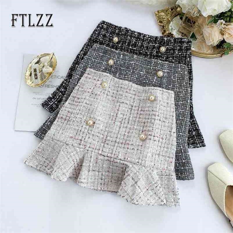 Women Vintage Skirt Fashion Double Breasted High Waist Mini Laides Korean Fishtail 210602
Women Vintage Skirt Fashion Double Breasted High Waist Mini Laides Korean Fishtail 210602