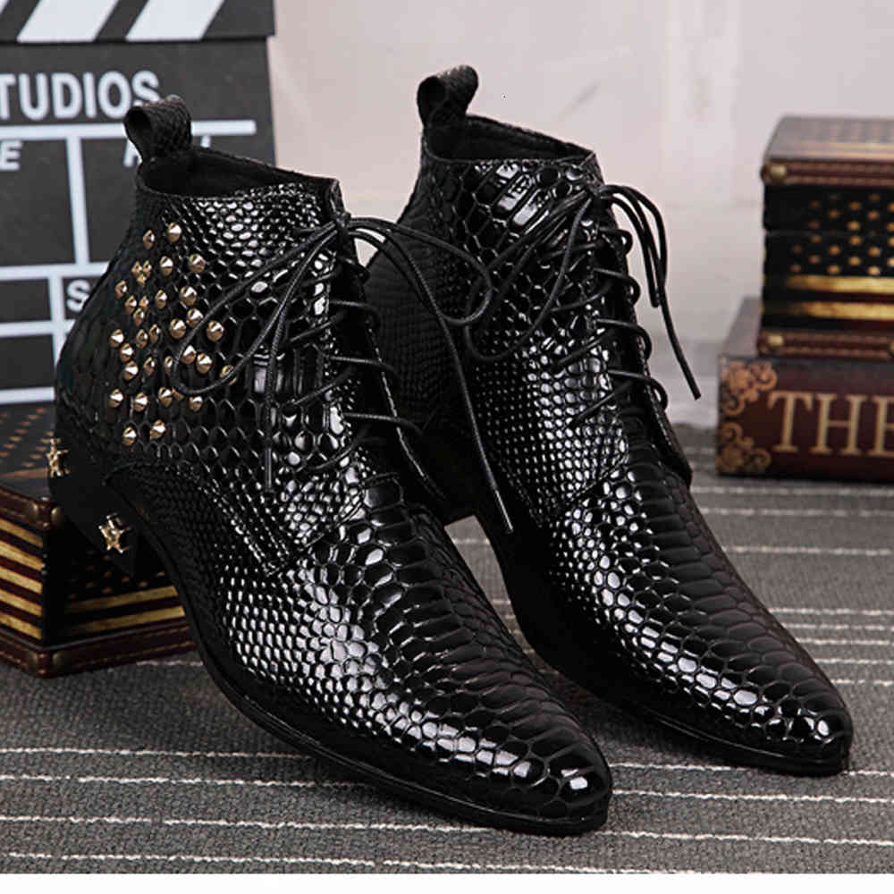 boots autumn genuine leather men's boots chelsea fashion rivet lace-up bright leather pointed shoes dress muly, Black
boots autumn genuine leather men's boots chelsea fashion rivet lace-up bright leather pointed shoes dress muly, Black