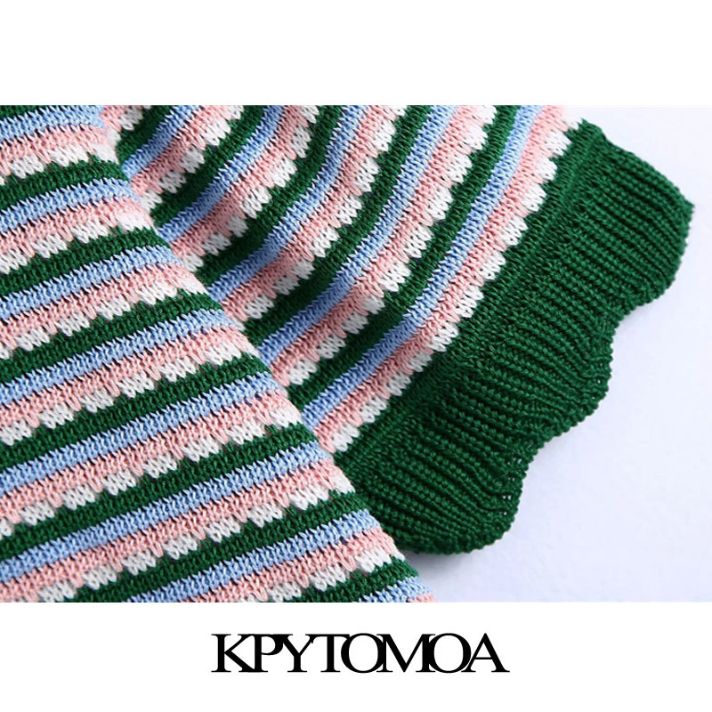 Women Fashion With Rhinestone Button Knitted Sweater Lapel Collar Short Sleeve Female Pullovers Chic Tops 210420