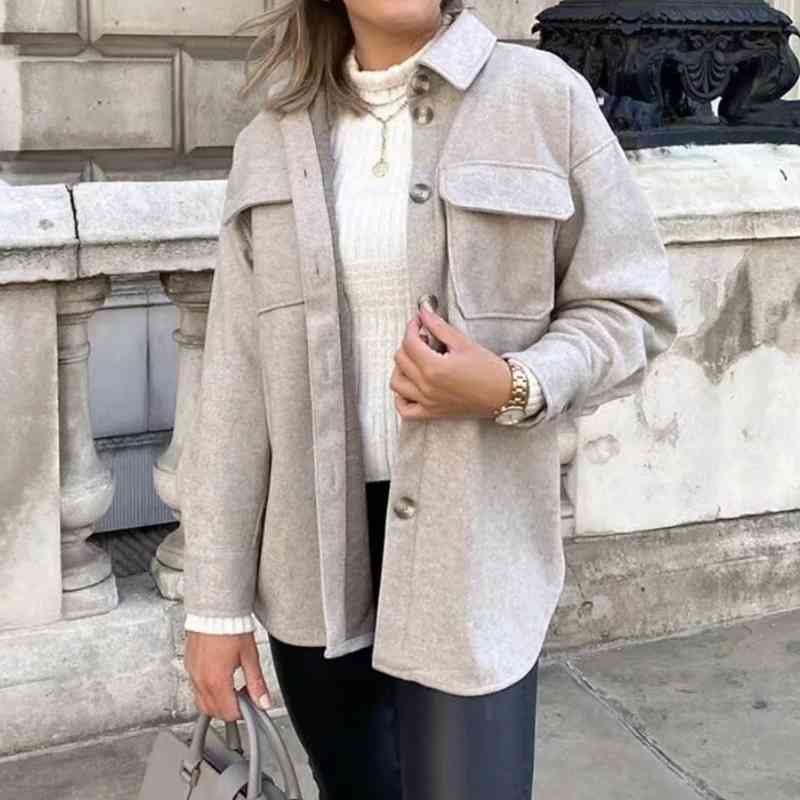 Vintage Women Elegant Woolen Long Jackets Autumn-Winter Fashion Ladies Thick Loose Coats Warm Girls Oversize Outwear 210430