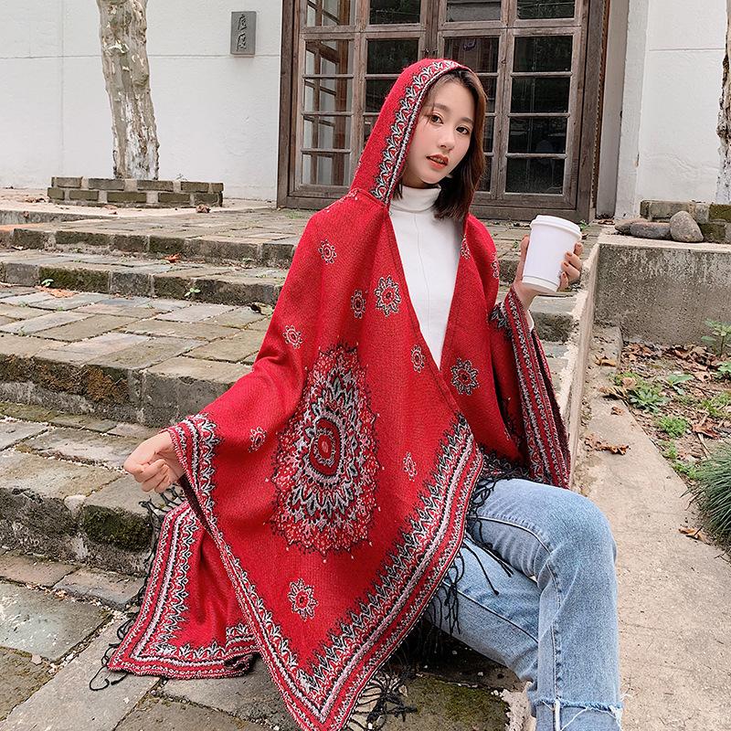 Scarves Korean Style Kaleidoscope Fashion Scarf Women'S Autumn Winter Lengthen Thicken Warm Tassel Cloak Dual-Use Big Shawl Tide Wild
Scarves Korean Style Kaleidoscope Fashion Scarf Women'S Autumn Winter Lengthen Thicken Warm Tassel Cloak Dual-Use Big Shawl Tide Wild