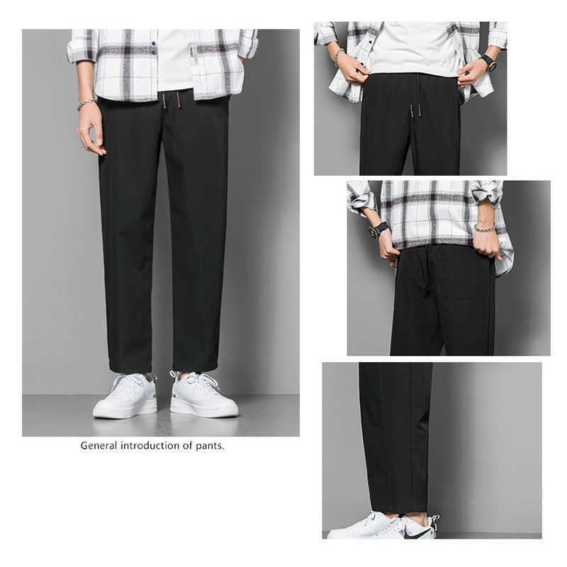Capri Pants For Men Spring and Summer Casual Trousers Men's Loose fitting wide leg Trousers versatile Straight leg Pants Y0811