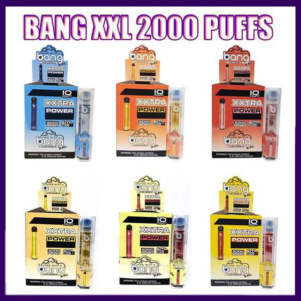 Bang XXL Disposable cigarette XXtra Vapes Pen 5% 2% nic Device kit 800mAh Batterys 6ml Pods Vapors 2000 Puffs 0268170-2
Bang XXL Disposable cigarette XXtra Vapes Pen 5% 2% nic Device kit 800mAh Batterys 6ml Pods Vapors 2000 Puffs 0268170-2
