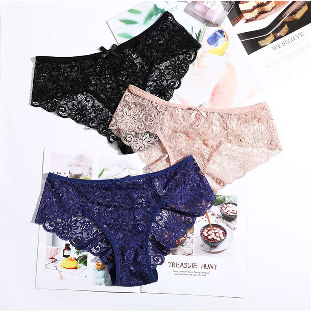 Underwear women's fun sexy lace low waist traceless transparent briefs, Black;white
Underwear women's fun sexy lace low waist traceless transparent briefs, Black;white
